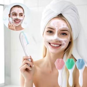 Wholesale LM Soft Silicone Face Wash <b>Brush</b> Facial Cleanser Makeup Remover Pore <b>Cleaning</b> Long Handle - Product Image 4