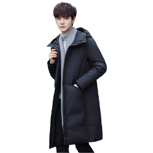 Veste longue matelassée à capuche pour homme, imperméable, coupe-vent, chaude et décontractée, vente en gros directe usine - Product Image 1