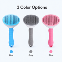 Brosse autonettoyante en plastique pour animaux de compagnie, rétractable en un clic, à picots en acier, avec poignée antidérapante, pour démêlage et toilettage des chats et chiens