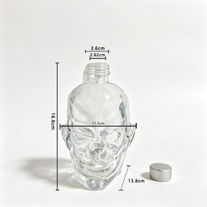 Flint Glass 700ml Botella Fabricantes Goblin Head Whisky Vodka Licor Corked Decanter Devil Halloween Decoración Personalizar - Product Image 4