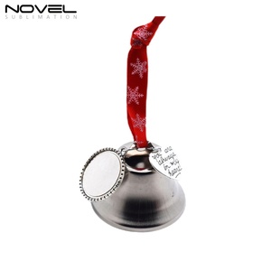 Adorno Navideño de Campana Metálica para Sublimación, Colgante Navideño para Decoración de Árboles Navideños con Cinta de Seda - Product Image 2