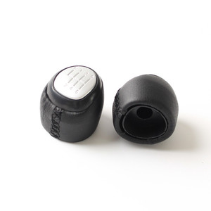 Pomo de palanca de cambios de cuero negro y plateado de 5 y 6 velocidades para Saab 93 9-3 SS 2003 2012, cubierta ergonómica para palanca de cambios - Product Image 3