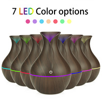 Diffuseur d'Arômes Bois 130ml Humidificateur USB Mini Diffuseur d'Air Électrique à Huiles Essentielles pour la Maison