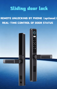 Serrure intelligente Glomarket Tuya en aluminium avec empreinte digitale biométrique, mot de passe et carte-clé pour portes coulissantes à tirer et pousser - Product Image 5