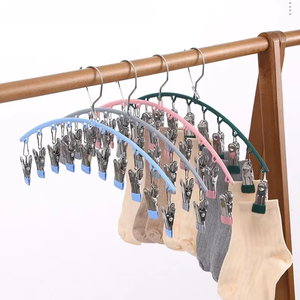 10 Clips Stainless Steel Sock Clip Pace-Saving Arc Sock <b>Drying</b> <b>Rack</b> Windproof Non-slip <b>Clothes</b> <b>Rack</b> Underwear Clip Towel Hanger - Product Image 3