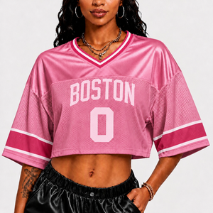 Maillots personnalisés ODM OEM <span class=keywords><strong>Boston</strong></span> <span class=keywords><strong>Celtics</strong></span> pour femmes, style streetwear Y2K, coupe ample, épaules tombantes, t-shirts en mesh. - Product Image 4