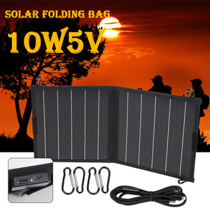 Chargeur solaire pliable Lan Aoyue 10W 5V double USB, batterie externe portable pour le camping, la randonnée et les voyages - Product Image 5