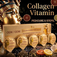 Kit de Pédicure Purifiant Détoxifiant Effervescent Doré – Éruption Riche et Moussante pour Adoucir les Cuticules Épaisses – Arôme Longue Durée pour Salons de Manucure et Spa