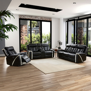 Modern Manual Living Room Recliner Sofa with Storage <b>Console</b> 321 Set, Expandable and Foldable, Suitable for Apartment Use - Product Image 3