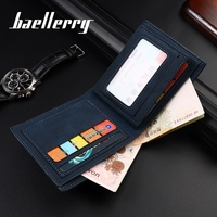 Dompet Pendek Pria Baru Model Bisnis Kontras, Banyak Slot Kartu, Tempat Tiket, Ritsleting Sederhana, Bahan Kulit PU