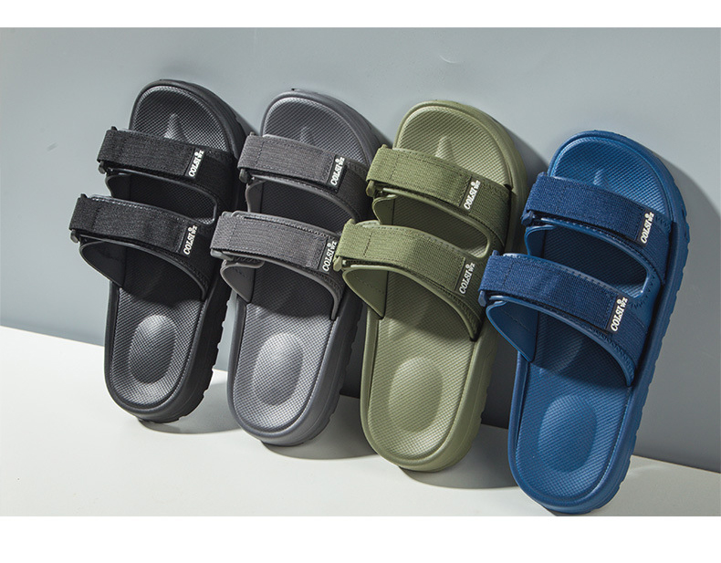 Summer Fashion Men Slipper Fashion Slip On Platform Flat Slides Casual Thick Sole Beach Sandals