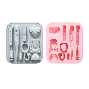 8-Cavity Nurses' Day Nonstick Silicone <b>Cake</b> <b>Molds</b> Food-Grade Reusable Cute Silicone Magnetic Chocolate, Candy & Ice DIY <b>Mold</b> - Product Image 2
