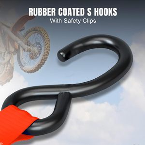 Paquete de 4 Correas de Amarre Resistentes de 1 Pulgada x 15 Pies con Ganchos de Seguridad en S y Lazos Suaves, 1500 Libras, para Camiones, Carga, Electrodomésticos, Motocicletas - Product Image 3