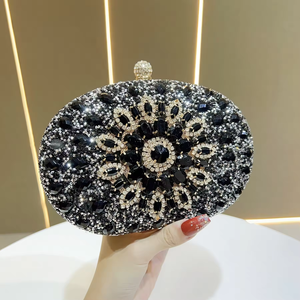 Sac à main de luxe élégant et polyvalent pour femme, motif tournesol, avec strass incrustés, idéal pour les soirées et comme petit sac bandoulière. - Product Image 1