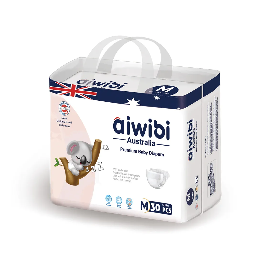 AIWIBI üretici fabrika doğrudan satış tek kullanımlık çocuk bezi bebek bakımı bezi Premium yeni doğan bebek bezleri bezi toptan bebek
