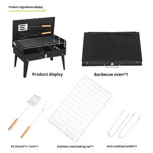 Parrilla de Barbacoa Plegable Multifuncional de Hierro para Exteriores Aurbrand, Superventas Transfronteriza, con Caja de Herramientas Integrada, Fácil de Transportar, para Comida Callejera - Product Image 6