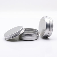 60 ml vide argent rond pot en aluminium 68*25mm 60g argent vis aluminium métal étain conteneur 60 ml thé de qualité alimentaire cheveux cire pots