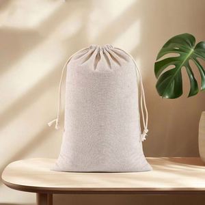 Factory Price Canvas Cotton Linen Bunches Pocket Cotton Linen <b>Drawstring</b> Storage <b>Bag</b> <b>Drawstring</b> Canvas <b>Bags</b> - Product Image 4