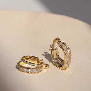 Orecchini a Cerchio a Doppio Strato per Donne, Accessori per Orecchie Semplici per Uso Quotidiano - Product Image 2