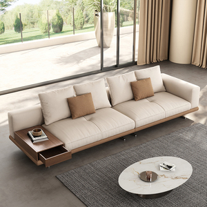 Ensemble de canapés en cuir italien de <span class=keywords><strong>luxe</strong></span> moderne, canapés <span class=keywords><strong>design</strong></span> haut de gamme pour la maison, canapés moelleux, canapé populaire pour salon avec table d'appoint - Product Image 2