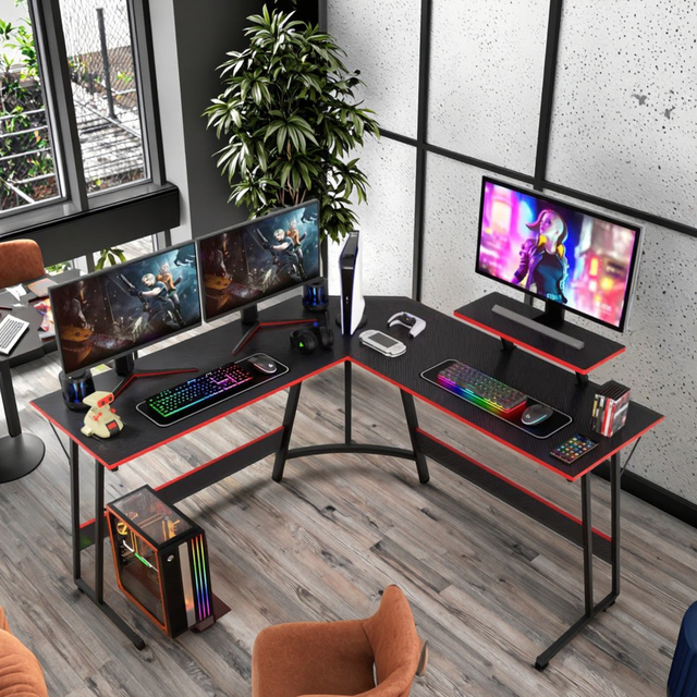 Hot Sales Gaming Desk Racing Gaming Table Design Pc L Shaped Desk Gaming