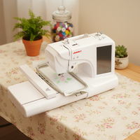 Machine à coudre JUKKY ES5 en promotion, machine à broder domestique informatisée avec 96 motifs de broderie intégrés, puissance sécurisée de 45W