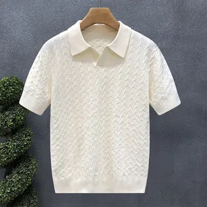 Nuovo Maglione <span class=keywords><strong>a</strong></span> Maniche Corte in Maglia Traspirante <span class=keywords><strong>con</strong></span> Colletto, Pullover Casual, Maglione Business, <span class=keywords><strong>Felpa</strong></span> Casual, <span class=keywords><strong>Polo</strong></span> in Maglia - Product Image 5