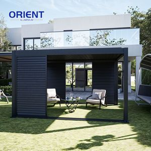 Offre spéciale Pergola bioclimatique motorisée en aluminium Usine Pergola 5x6 en aluminium <span class=keywords><strong>Louvre</strong></span> électrique Pergola en aluminium pour parc - Product Image 4