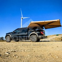 Auvent de camping pour SUV à double poteau 270 degrés sans LED, abri latéral pour voiture, protection solaire imperméable pour l'extérieur