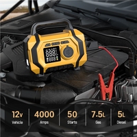Compresseur d'air numérique portable multifonction sans fil 150 psi, gonfleur de pneus intelligent haute puissance pour voiture, moto, camion, et démarreur de secours