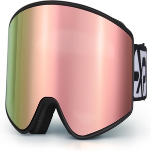 Ensemble de lunettes de ski et de snowboard haut de gamme personnalisées HUBO HB-197D, verres en polycarbonate anti-buée, lentilles interchangeables magnétiques pour hommes, femmes, adultes - Product Image 1