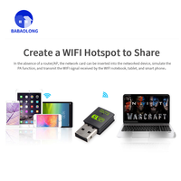 Adaptor WiFi USB Nirkabel 600Mbps Dual Band 2.4/5GHz Bluetooth 5.0 Bebas Driver untuk Laptop Desktop