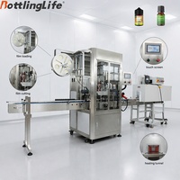 Machine d'étiquetage automatique de bouteilles de 60 ml pour boissons énergisantes, machine de banderolage automatique pour bouteilles en verre de 30 ml