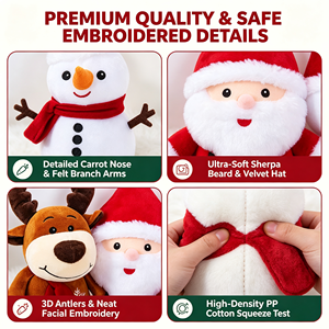 Peluche douce en polyester Père Noël Bonhomme de neige Renne, jouet en peluche, poupée, <span class=keywords><strong>doudou</strong></span> pour fête de Noël et machine d'arcade - Product Image 3