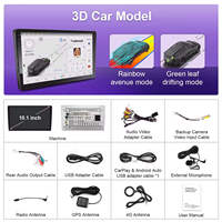 Estéreo para Auto con Pantalla Táctil Universal de 10 Pulgadas, GPS Android, Cámara, Reproductor RGB, Audio de Alta Resolución, MP3, Asistente de Reversa Integrado, USB para Tablero