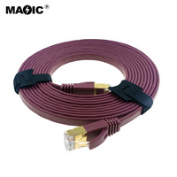 Vente en gros de câble Ethernet Cat7 haute vitesse câble LAN réseau plat RJ45 pour modem de jeu et routeur câbles de communication