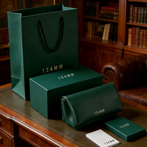 Estuche y <span class=keywords><strong>Caja</strong></span> <span class=keywords><strong>de</strong></span> Gafas <span class=keywords><strong>de</strong></span> <span class=keywords><strong>Sol</strong></span> <span class=keywords><strong>de</strong></span> Lujo <span class=keywords><strong>de</strong></span> Piel Sintética Verde Oscuro <span class=keywords><strong>para</strong></span> Almacén, con Logotipo Personalizado - Product Image 1