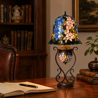 Lampe de table moderne en verre teinté turc, lampe de lecture de bureau en fer rétro marocain pour chambre à coucher, salon, villa, hôtel, décoration intérieure