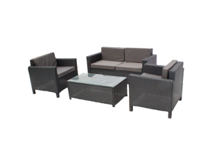 Juego de muebles de ratán de 4 piezas marrón oscuro - Product Image 6