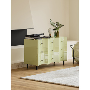 ตู้เก็บของกันความชื้นทรงสี่เหลี่ยมผืนผ้าแบบตั้งพื้น 9 ลิ้นชัก สีมัทฉะ สำหรับห้องนอน ห้องนั่งเล่น และทางเข้าบ้าน - Product Image 3