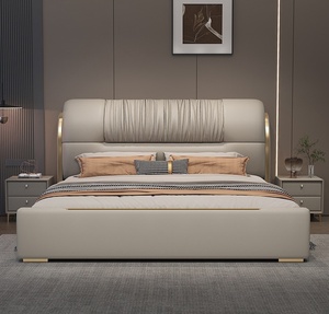 Letti Imbottiti Moderni King e Queen in Ecopelle Morbida, Struttura Letto Matrimoniale in Schiuma, Set di Mobili per Camera da Letto per <span class=keywords><strong>Adulti</strong></span>, Vendita all'Ingrosso - Product Image 1