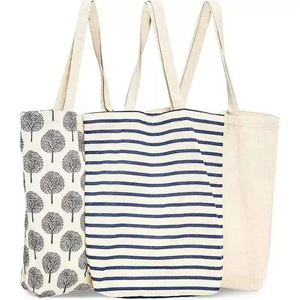 Custom Printed Logo Recycle <b>Plain</b> Organic Cotton Medium Tote Bag Bulk Reusable <b>Canvas</b> Shopping Bag Letter Pattern - Product Image 1