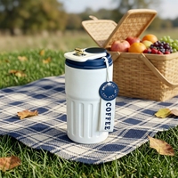 Nouvelle Tasse Isotherme Double Paroi en Acier Inoxydable avec Affichage de Température et Sangle de Transport 450ML