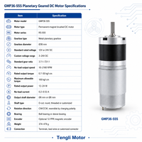 Moteur à engrenages planétaires 36 mm pour barrière de parking GMP36-555 12V 24V, moteur à engrenages CC à aimant permanent et balais avec encodeur