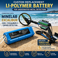 Batterie personnalisée pour détecteur de métaux de plage Minelab Garrett Fisher White Tesoro 12V 1400mAh rechargeable Ni-MH OEM