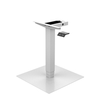 Table basse de bureau électrique personnalisée à un seul pied et une colonne Table basse de bureau motorisée à hauteur réglable carrée