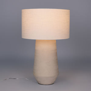 Luxury Eco-Friendly Ceramic LED Table Lamp Set <b>White</b> Beige Farmhouse Design for Bedroom and Living Room <b>Nightstand</b> Lamps - Product Image 4