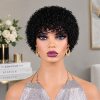 Perruques Courtes Bob Lace Front Pas Chères en Gros, Cheveux Humains Naturels Brésiliens Remy Pixie Bouclés pour Femmes