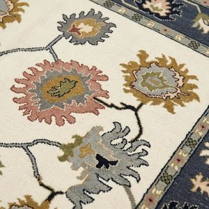 Luxury Hand Knotted Beige Wool Oushak Rug <b>Turkish</b> Knot Area <b>Carpet</b> for Living Room Bedroom Dining Room Custom Size Timeless Home - Product Image 2