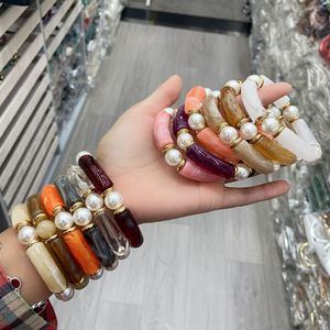 PFT Pulsera <span class=keywords><strong>de</strong></span> Cuentas Acrílicas Personalizada <span class=keywords><strong>de</strong></span> Moda Chapada en Oro con Cuerda Elástica <span class=keywords><strong>de</strong></span> Perlas <span class=keywords><strong>de</strong></span> Imitación para Mujer, Joyería <span class=keywords><strong>de</strong></span> <span class=keywords><strong>Amistad</strong></span> - Product Image 4
